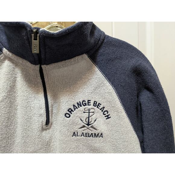 Ragwear Orange Beach Alabama 1/4 Zip Sweater Sweatshirt Men's Size L Gray Blue - Picture 3 of 10